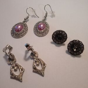 #447.  3 Piece Rhinestone Earring Bundle